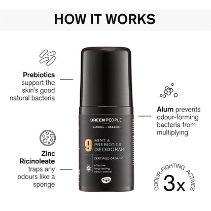 Green People for Men - No. 9 Mint & Prebiotics Deodorant 75ml